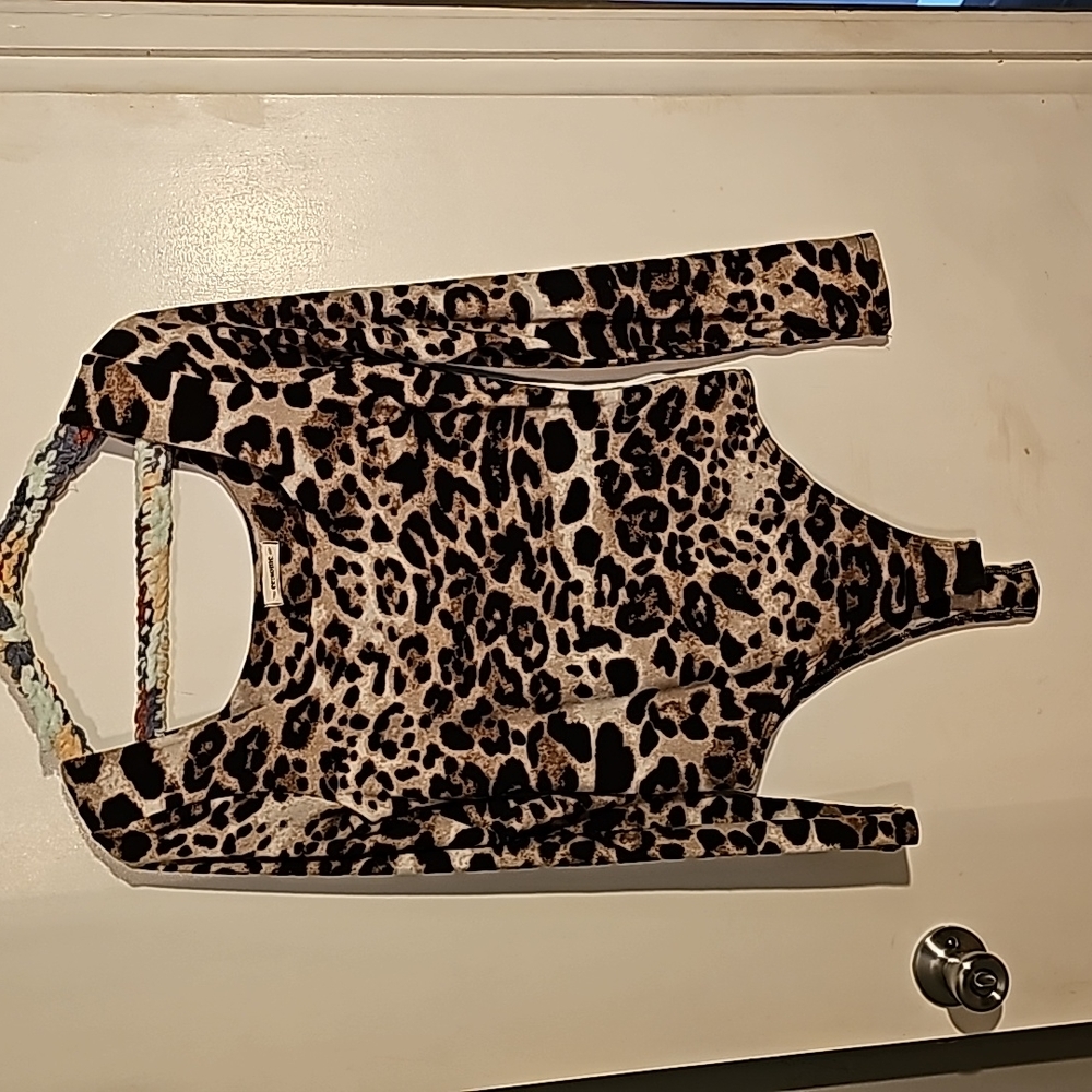Cheetah print long sleeve bodysuit